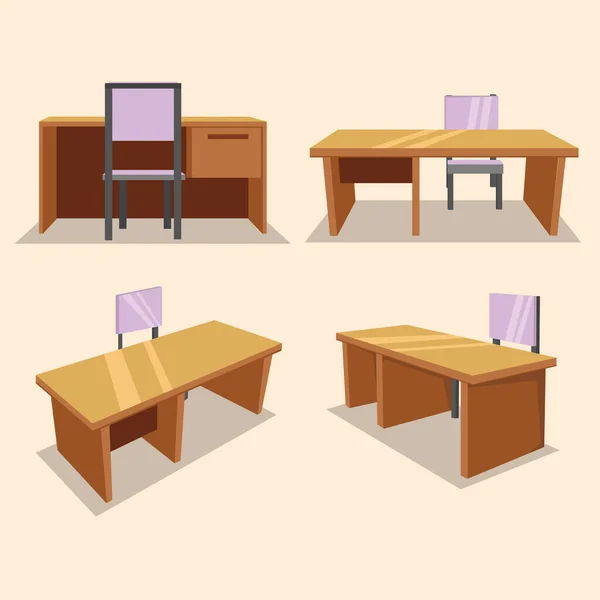 Çalışma Masası Sandalyeler — Stok Vektör