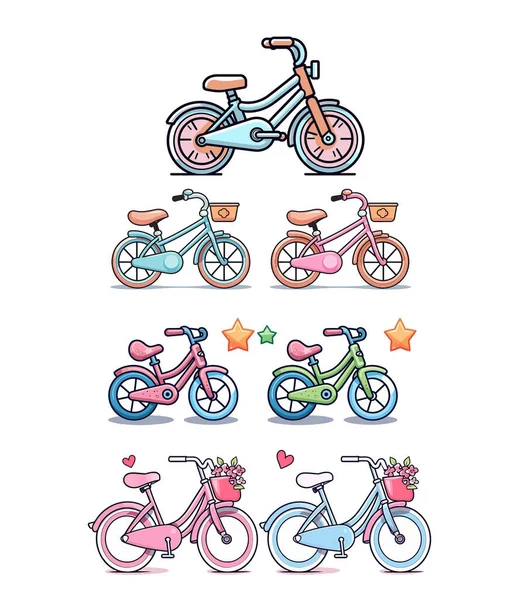 Vector Draw Set Bicycle Clipart Image — 스톡 벡터