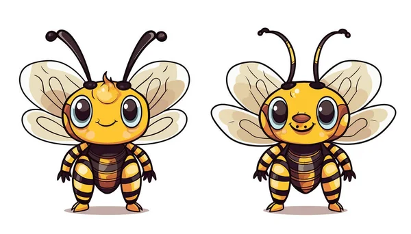 Vector Draw Illustration Cute Hornets Colorful Vector — Stock Vector