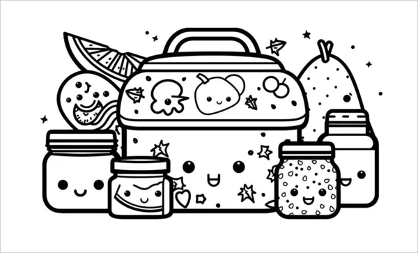 矢量艺术图解 涂鸦艺术 厨房物品 — 图库矢量图片