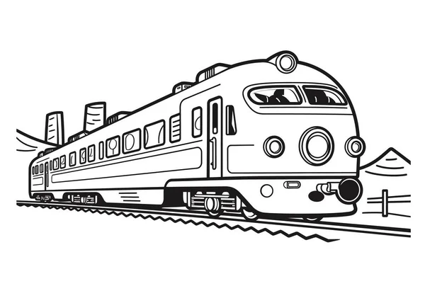 Σκίτσο Τρένου Εικονογράφηση Διανύσματος — Διανυσματικό Αρχείο