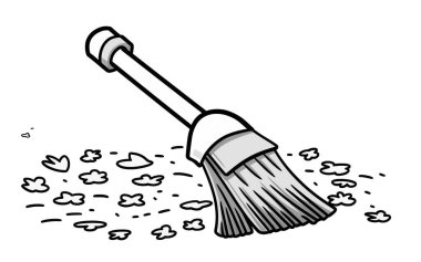 Serbest çizim siyah beyaz karikatür çeşmesi