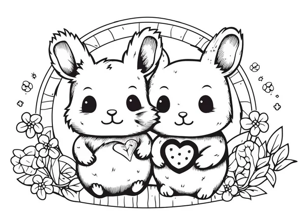 Cute Panda Bear Heart Love Vector Illustration Design — Stock Vector
