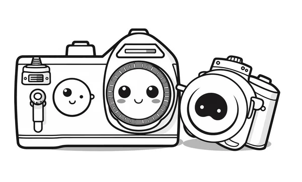 Câmera Fotográfica Ilustração Vetor Sobre Fundo Branco — Vetor de Stock