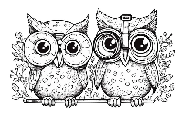 Vector Illustration Cartoon Owl — Stock Vector