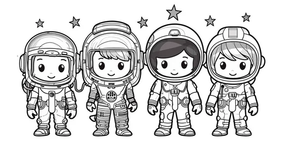 Astronaute Dans Espace Illustration Pour Les Enfants — Image vectorielle