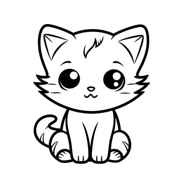 Cute Cat Icon Vector Illustration — Stock Vector
