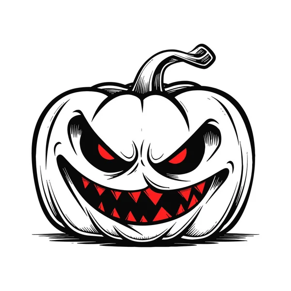 Calabaza Halloween Ilustración Miedo Vector — Vector de stock