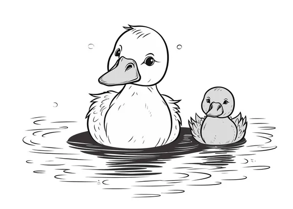 Cute Duck Ducklings — Stock Vector