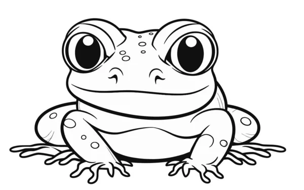 ベクトルアートかわいいカエルのキャラクター — ストックベクタ