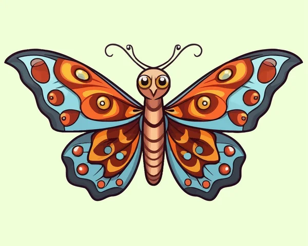 Vektorové Umění Kreslený Znak Motýla Vysoce Kvalitní Lineart — Stockový vektor