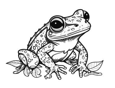Şirin bir kurbağanın vektör çizimi
