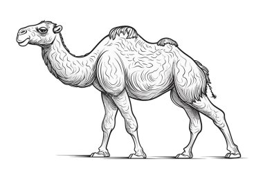 Çöldeki deve, vektör çizimi