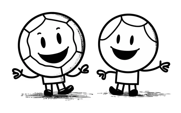 Tekenfilm Doodle Gelukkig Familie Met Hand Getekend Vector Illustratie — Stockvector