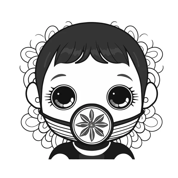Çocuk Maske Kafatası Vektör Çizim Tasarımı Ile — Stok Vektör