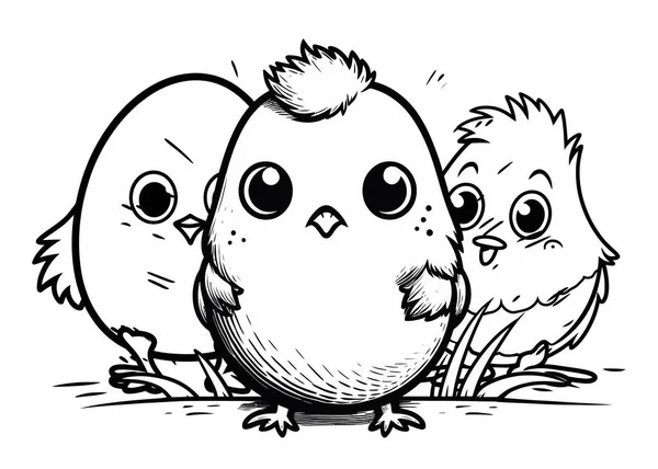 Vector Illustration Cute Cartoon Bird — Stock Vector