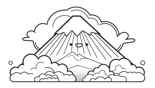 Horská Krajina Horami Mraky Vektorové Ilustrace Design — Stockový vektor