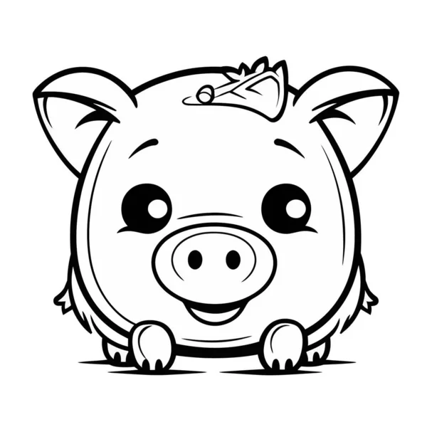 豚は貯金箱を持ち — ストックベクタ