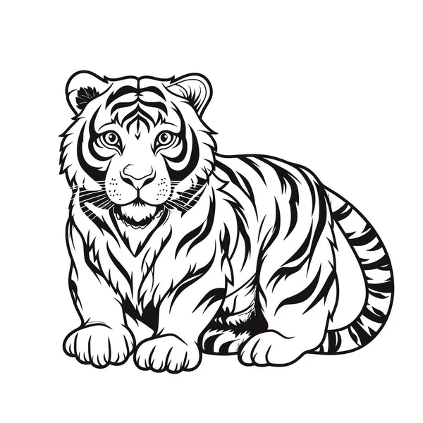 Ilustración Vectorial Cabeza Tigre — Archivo Imágenes Vectoriales