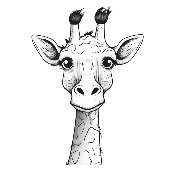 Ilustração Vetorial Uma Girafa Bonito — Vetor de Stock