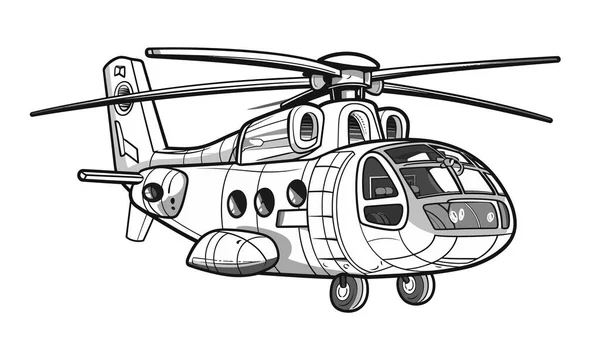 Эскиз Вертолета Векторная Иллюстрация — стоковый вектор