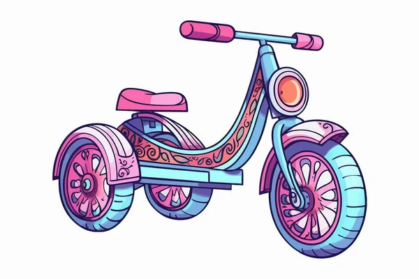 Vintage Scooter Illustration Vector Retro Style — Stock Vector