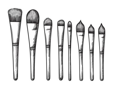 Beyaz arkaplan üzerine çizim için fırçalar