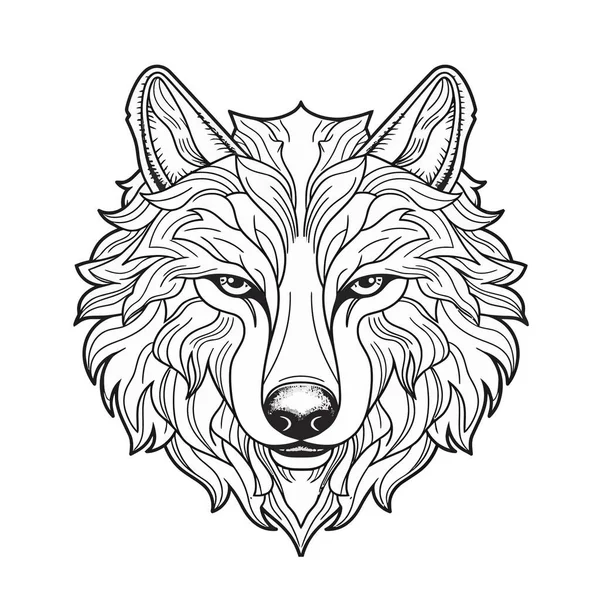 Illustration Vectorielle Une Tête Tigre Avec Loup — Image vectorielle