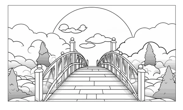 Vektorová Ilustrace Kresleného Pohádkového Hradu — Stockový vektor