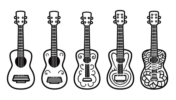 一套吉他手和乐器矢量插图 — 图库矢量图片