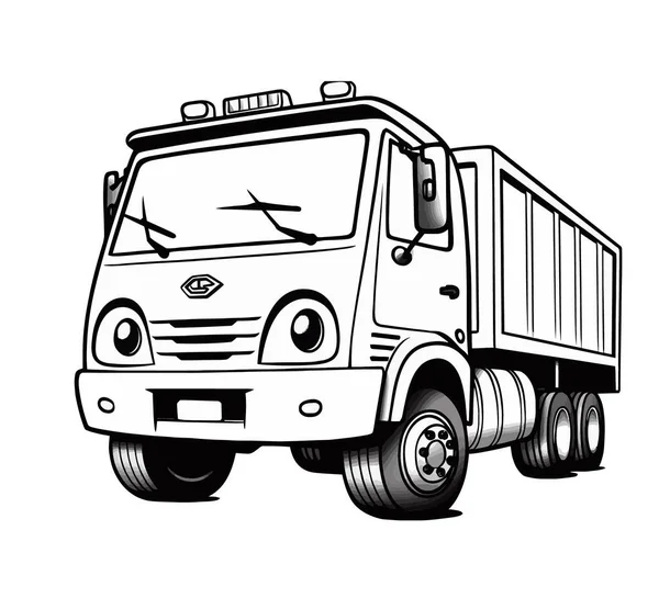漫画トラックのベクトル図です — ストックベクタ
