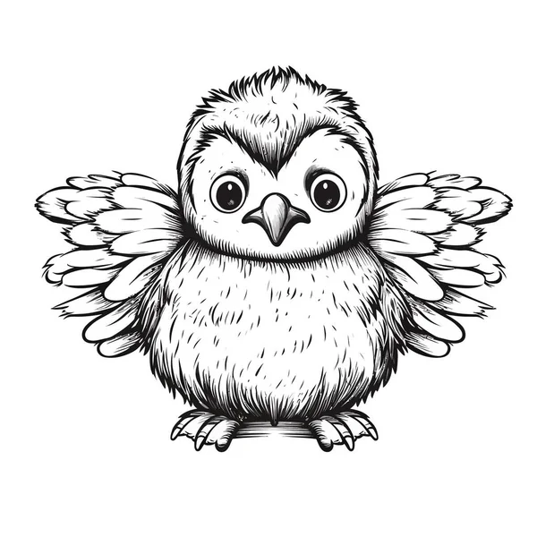 Vector Illustration Cute Owl Cartoon — Stock Vector