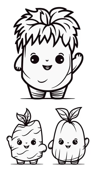 可爱的小男孩 带着一袋水果 — 图库矢量图片