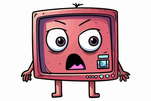 Vector Art Red Television Character — Stock Vector
