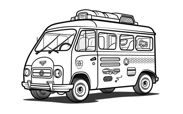 Ilustración Vector Bus Vintage — Vector de stock