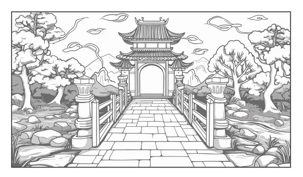 中国庙宇 — 图库矢量图片