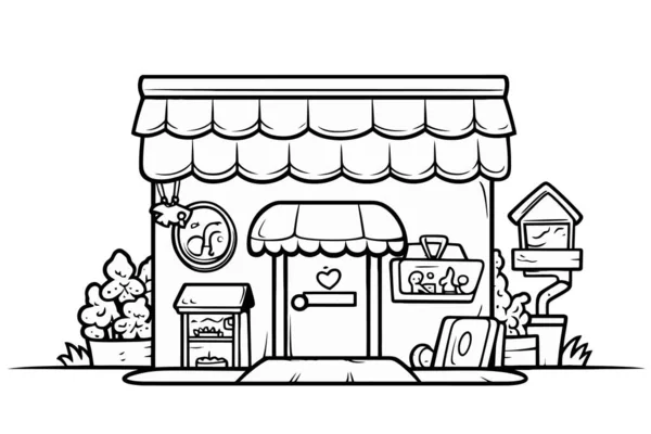 Tienda Tienda Dibujos Animados Vector Ilustración Diseño Gráfico — Vector de stock