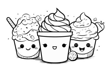 dondurma çizgi film tasarımı, vektör çizimi, 10 grafik tasarım, sembol çizimi 