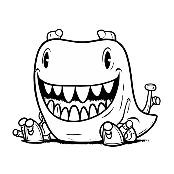Vector Happy Dinosaur Cartoon White Background — Stock Vector