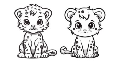 sevimli çizgi film vahşi hayvan çizimi 