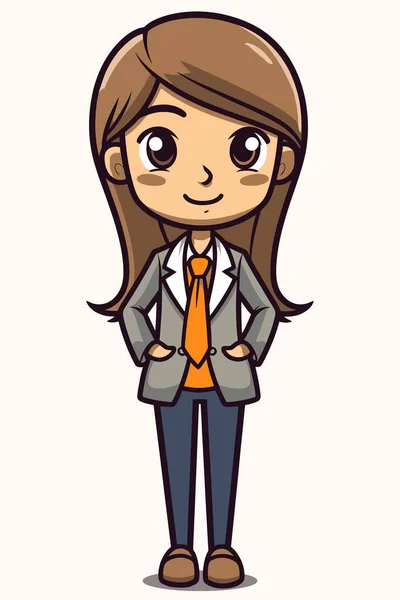Business Woman Character Cartoon — Stock Vector
