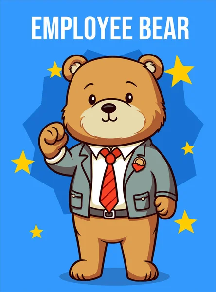 Kreskówkowy Niedźwiedź Znakiem Firmy — Wektor stockowy
