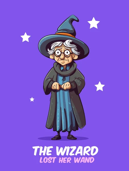 Волшебная Ведьма Волшебной Палочкой — стоковый вектор