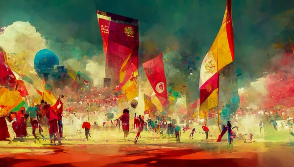 Αφηρημένη Παγκόσμιο Κύπελλο Ποδοσφαίρου Στο Qatar 2022 — Φωτογραφία Αρχείου