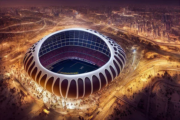 stock image Football Stadium  from above in the City