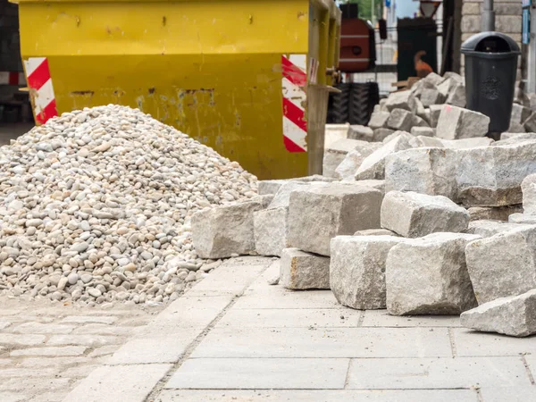 Sidewalk Newly Paved Cobblestones — Stock Photo, Image