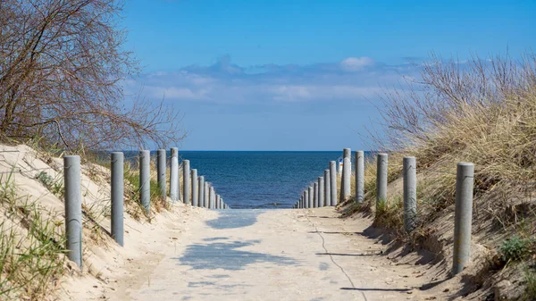Pláž Cesta Pláži Baltické Moře — Stock fotografie