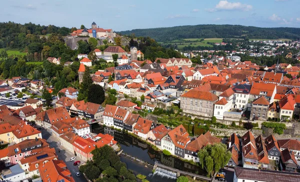 Vista Aérea Cidade Velha Kronach Baviera Alemanha — Fotografia de Stock