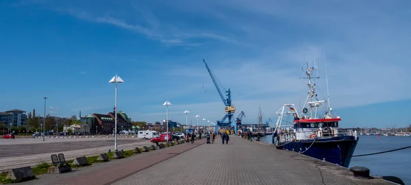 Panorama Hamn Bildar Rostock Baltiska Havet — Stockfoto