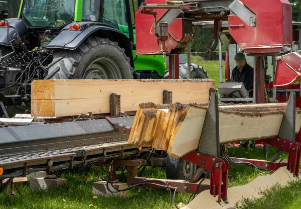 Combine Harvester Working Tractor — стоковое фото